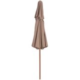  Dvojni senčnik z lesenim drogom 270 cm taupe barve, (20729454) | Shoptok.si