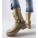 Gemre Green lace-up ankle boots with chain Procopio | Shoptok.si