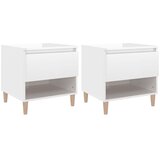 Maison Chic Dvo delni komplet Nočne omarice - Nočne mize visok sijaj bela 50x46x50cm inženirski les, (21687158) Cene