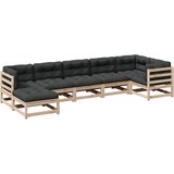  The Living Store Vrtna sedežna garnitura 7-delna z blazinami trdna borovina - Vrtna Sedežna Garnitura, (21446691) | Shoptok.si