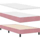 vidaXL Krevet s opružnom podlogom i madracem Ružičasti 90x190 cm Baršun | shoptok.hr