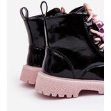 EVENTO Kids' Glossy Lined Boots with Black-Pink Decoration Bunnyjoy | Shoptok.si