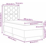  Krevet s opruga kutije Sivo-smeđa 200 x 80 cm tkanina | shoptok.hr