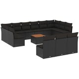  14-dijelni set vrtnih sofa s jastucima poliratan crni | shoptok.hr
