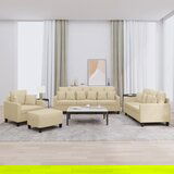 vidaXL 4-dijelni set sofa s jastucima krem od tkanine Cijene
