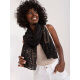 Fashion Hunters Black women's scarf with ruffles Cene