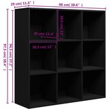 vidaXL Ormarić za knjige crni 98 x 30 x 98 cm od iverice | shoptok.hr