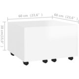  Stolić za kavu bijeli 60 x 60 x 38 cm od konstruiranog drva | Eponuda.com
