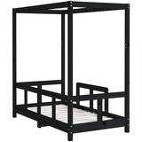  Za dječji krevet crni 70 x 140 cm od masivne borovine | shoptok.hr