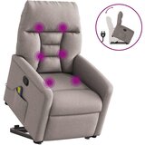 vidaXL Masažni naslanjač s funkcijo vstajanja taupe blago | Shoptok.si