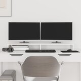 vidaXL Stojalo za zaslon belo 100x27x10 cm trdna borovina Cene