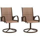 Maison Chic Vrtni vrtljivi stoli - Stol za vrt 2 kosa tekstil in jeklo rjavi JS2627, (21876493) | Shoptok.si
