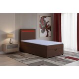 MID.YOU POSTELJA Z VZMETNICO 100 cm x 200 cm , tekstil, leseni material rjava | Shoptok.si