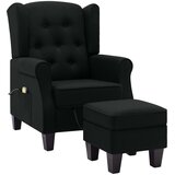 Maison Chic Masažni stol - Relax naslanjač s stolčkom za noge črno blago, (22134939) | Shoptok.si