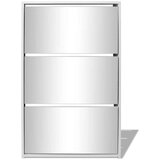vidaXL omarica za čevlje 3 nadstropna z ogledalom bela 63x17x102,5 cm | Shoptok.si