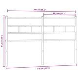 vidaXL Posteljno vzglavje dimljeni hrast 140 cm železo/inženirski les | Shoptok.si