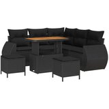  Vrtna sedežna garnitura z blazino 8 pcs Črna poli ratan, (5000133464) | Shoptok.si