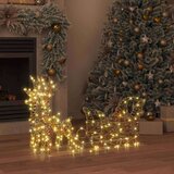 vidaXL Jelenova sani med 160 LED Toplo bela 30 x 12 x 54.5 cm PET | Shoptok.si