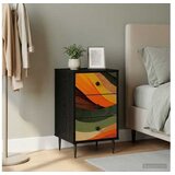 vidaXL Noćni ormar BONN Crni hrast 36 x 33 x 61 cm Konstruirano drvo - Retro valni uzorak 1 | shoptok.hr
