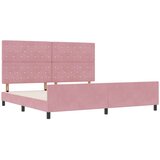 vidaXL Ružičasti Baršunasti Krevet S Okvirom 200x200 cm | shoptok.hr