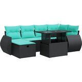  7-dijelni set vrtnih sofa poliratan i bagrem s jastucima sivi | shoptok.hr