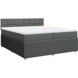 Maison Chic Box spring postelja - Vzmetna postelja z vzmetnico temno siva 200x200 cm blago SL5619, (21905600) | Shoptok.si