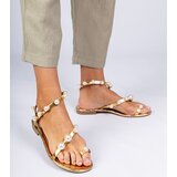 D/CEO marka niezdefiniowana Gold women's sandals decorated with pearls Sarino | ePonuda.com