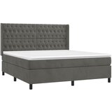  Krevet s oprugama i madracem tamnosivi 180x200 cm baršunasti | shoptok.hr