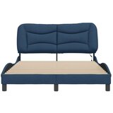  Okvir kreveta s LED svjetlima plavi 140 x 190 cm od tkanine | shoptok.hr