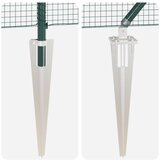vidaXL zavareni žičani ogradni set s 7 šiljastih stupova zeleni 1.4x10 m čelični | shoptok.hr