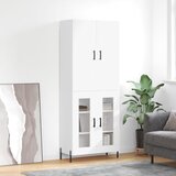 vidaXL Visoka omara bela 69,5x34x180 cm inženirski les | Shoptok.si