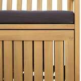  Klupa za pohranu s jastukom s pohranom s vratima - Svjetli akacija i tamno siva 120 x 63 x 84 cm | shoptok.hr