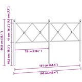  Metalno zamjensko uzglavlje bijelo 160 cm | shoptok.hr