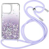 AVIZAR Trden ovitek z blešcicami za iPhone 11, odporen na udarce, z nastavljivo vrvico - vijolicen preliv, (20632484) Cene