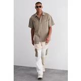 Trendyol Khaki Oversize Fit Collar Pocket Detailed Shirt
