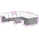  11-dijelni set vrtnih sofa od poliratana s jastucima sivi | shoptok.hr