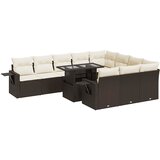  11-dijelni set vrtnih sofa od poliratana s jastucima smeđi | shoptok.hr