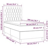  Box spring s madracem LED svjetlosivi 90x200 cm baršun | shoptok.hr