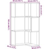 Kutni regal za knjige 3 razine boja betona 50x50x102 cm drveni | shoptok.hr