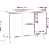  Komoda boja hrasta artisan 102x35x70 cm konstruirano drvo | shoptok.hr