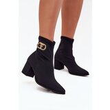 Zazoo Women's Heeled Boots With Gold Detail 3128 Black | shoptok.hr