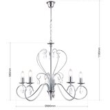 Orion LU 1658/5 - Kristalni luster na lancu ALESSIA 5xE14/40W/230V sjajni hrom | Eponuda.com