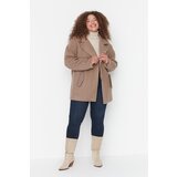 Trendyol Curve Mink Button Detailed Stamp Woven Coat Cijene