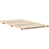  Krevetna konstrukcija Smeđa 100 x 210 cm Čvrsto borovo drvo | shoptok.hr