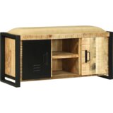 vidaXL Klupa ormar 100x35x50 cm Čvrsto drvo hrapavo mango | shoptok.hr