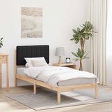  Krevetni okvir s tapiciranim uzglavljem Crna 75 x 190 cm | shoptok.hr