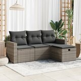 Maison Chic Seti vrtnega pohištva - Vrtna garnitura - Vrtni pohištvo set 4-delna z blazinami siv poli ratan, (21816443) | Shoptok.si