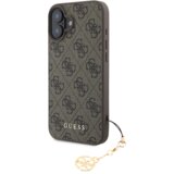 Guess GUHCP16SGF4GCW silikonski ovitek z obeskom za iPhone 16e - rjav | Shoptok.si