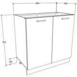 MID.YOU Kuhinjska Spodnja Omarica Esilo, Hrast, Bela | Shoptok.si