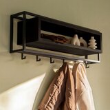 Spinder Design Črn stenski obešalnik iz masivnega hrasta s polico 78 cm School – | Shoptok.si